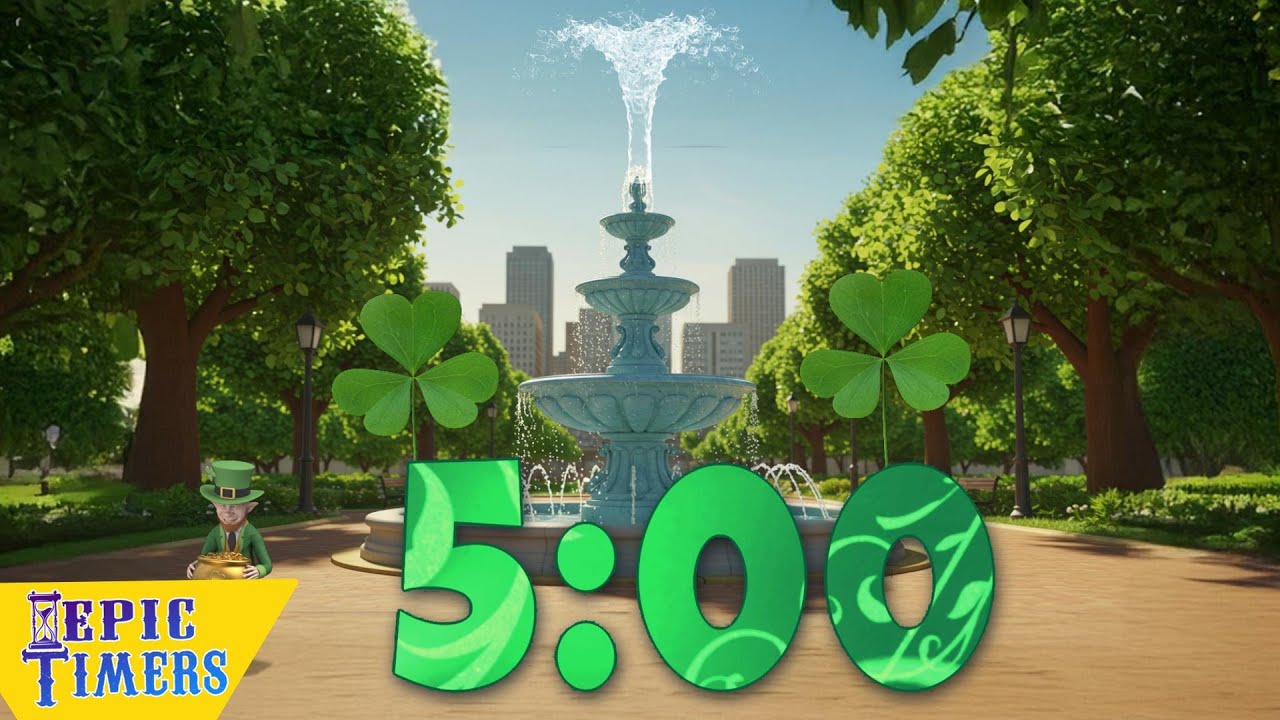 5 Minute St. Pat's Magical Water Fountain Timer with Music!