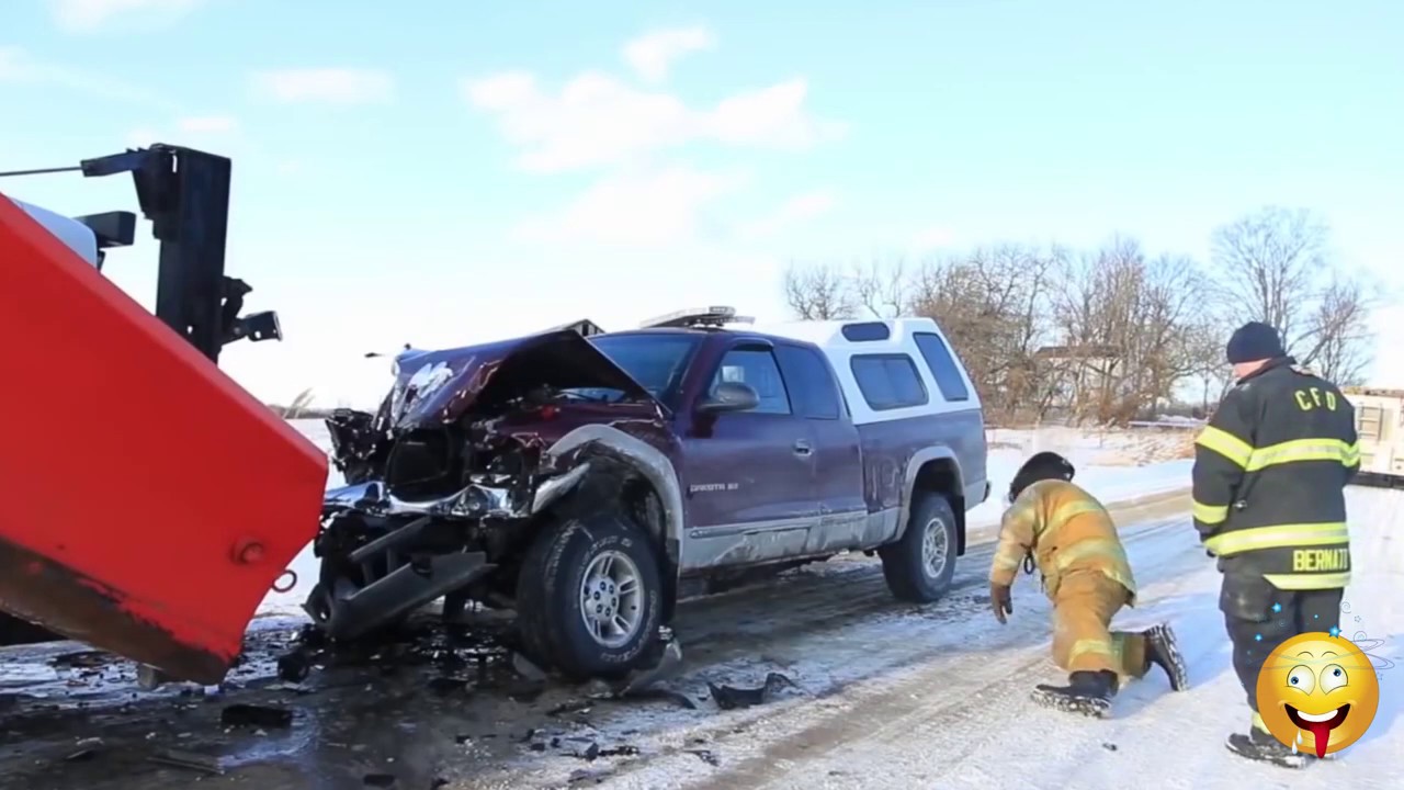 Snow Plow Crash Compilation