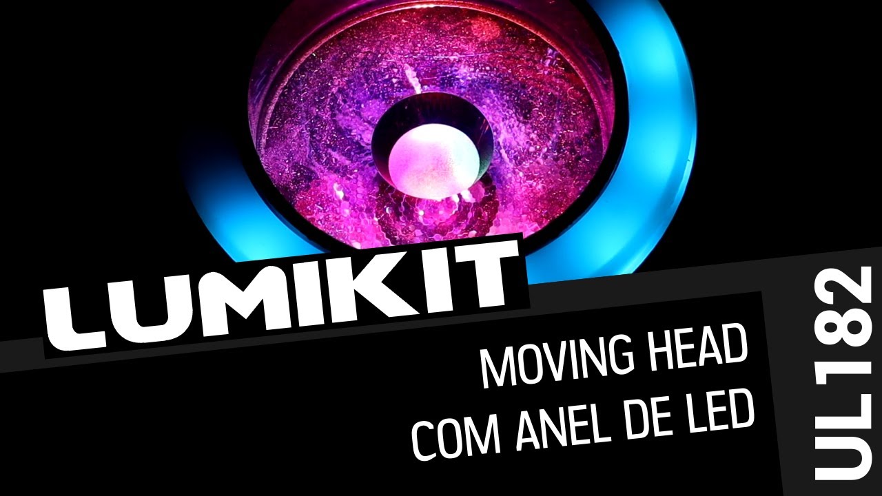 [UL182] Moving head com anel de LED #Lumikit