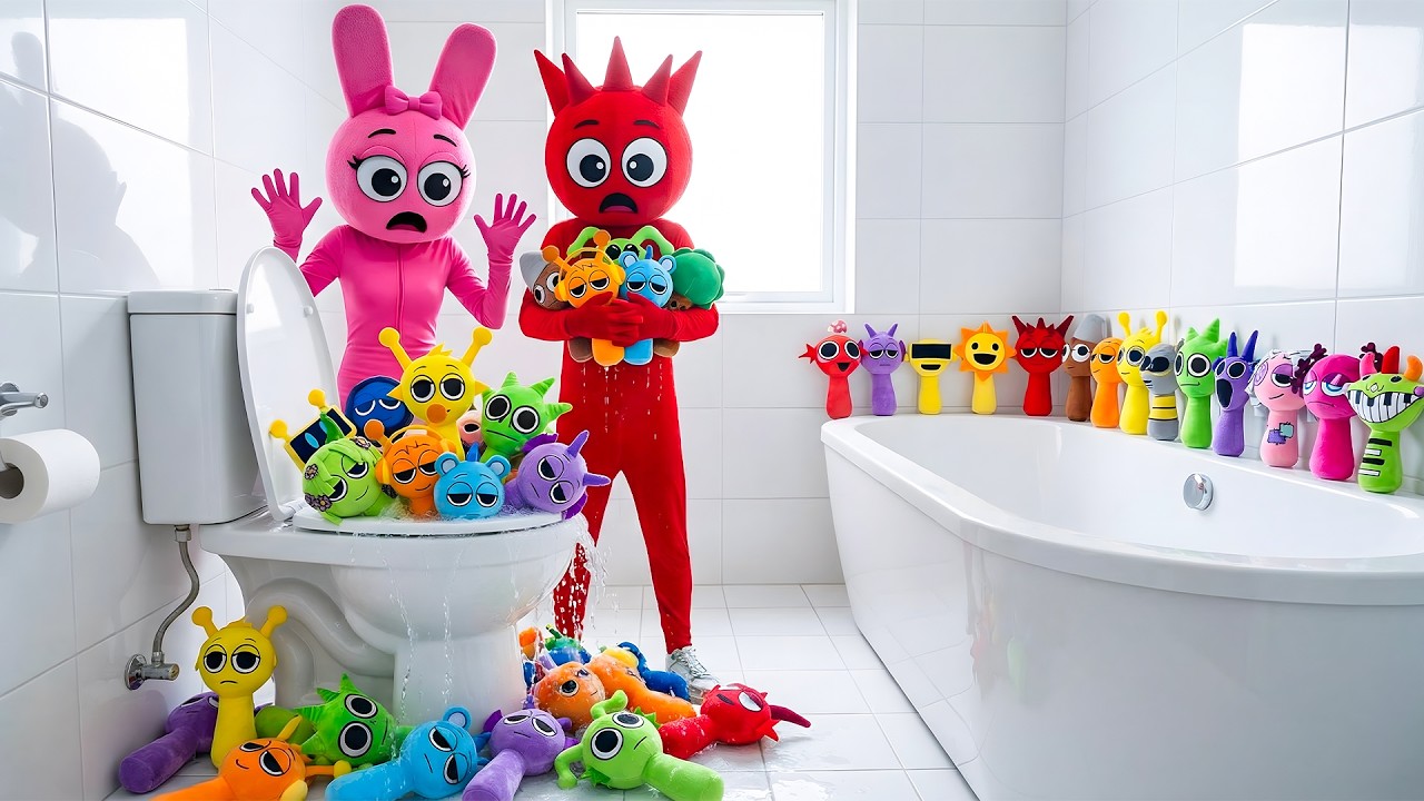 Sprunki Hiding in the Bathroom?! 😱 Pinki & Raddy SHOCKING Discovery!