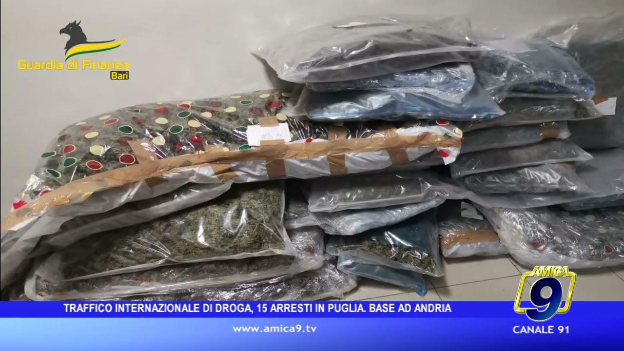 Traffico internazionale di droga, 15 arresti in Puglia con base ad Andria