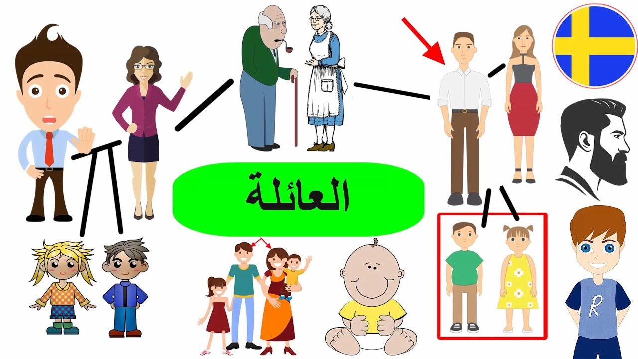 افراد العائلة بالسويدي | مفردات العائلة في اللغة السويدية | تعلم اللغة السويدية للاطفال
