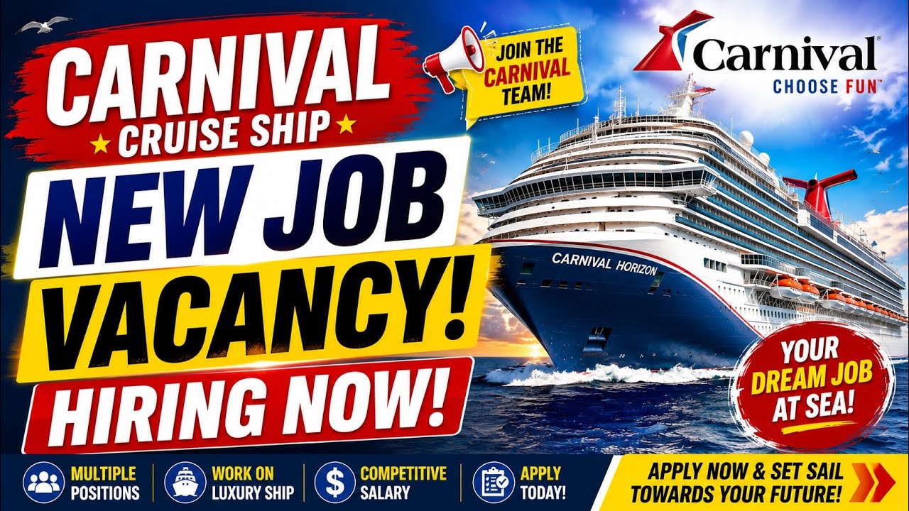 Carnival Cruise Ship New Job Vacancy | Hiring Now | Apply Online | Latest Cruise Jobs