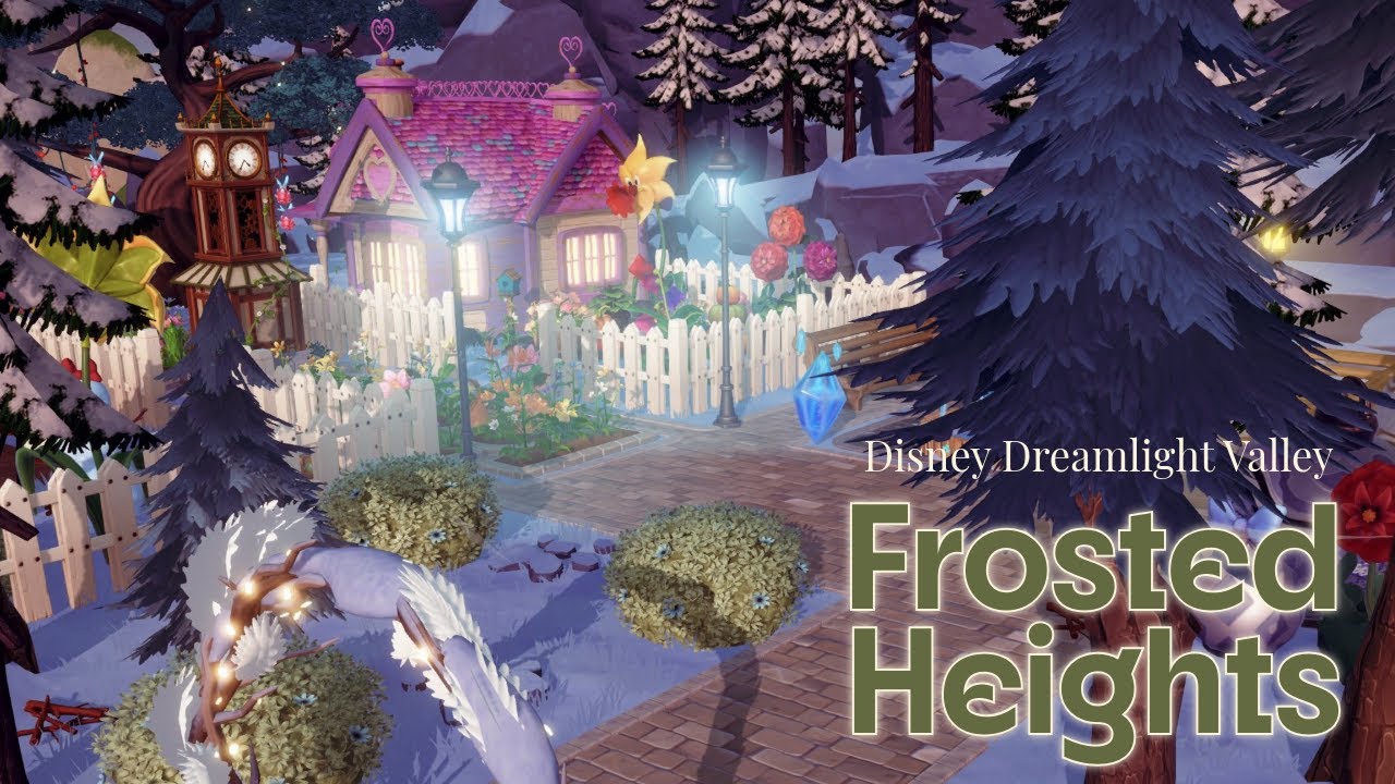 Relax with me in Disney Dreamlight Valley☕️Frosted Heights Decorating (no talking)