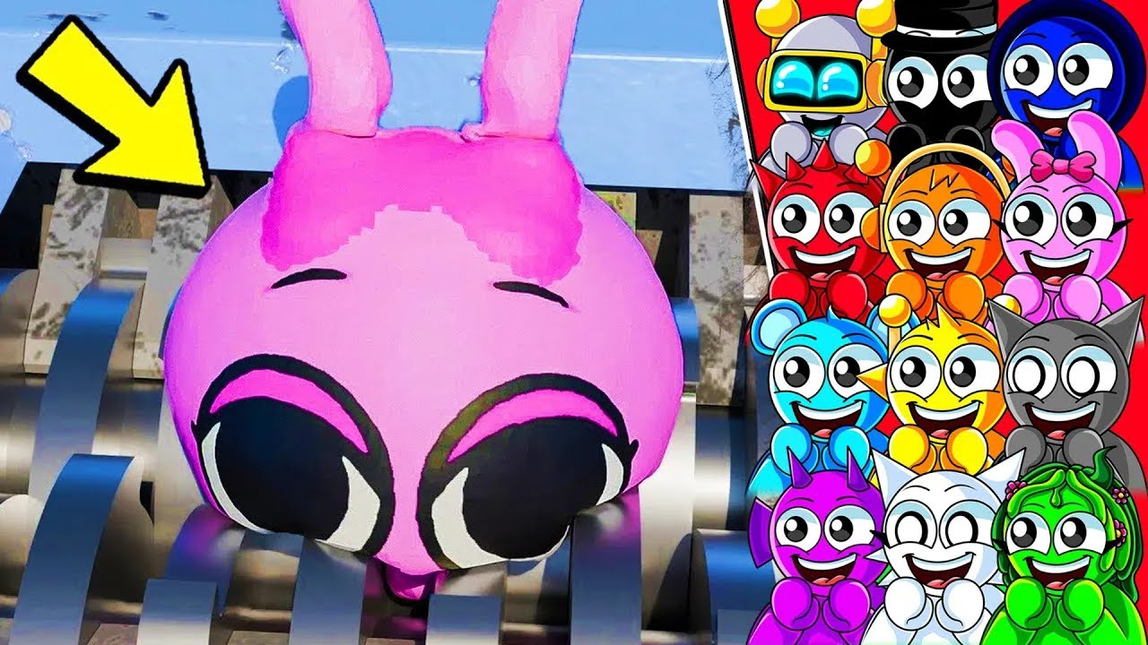 ¡SPRUNKIS vs TRITURADORA! 😱⚙️¡DESTROZANDO A TODOS LOS PERSONAJES DE SPRUNKI!