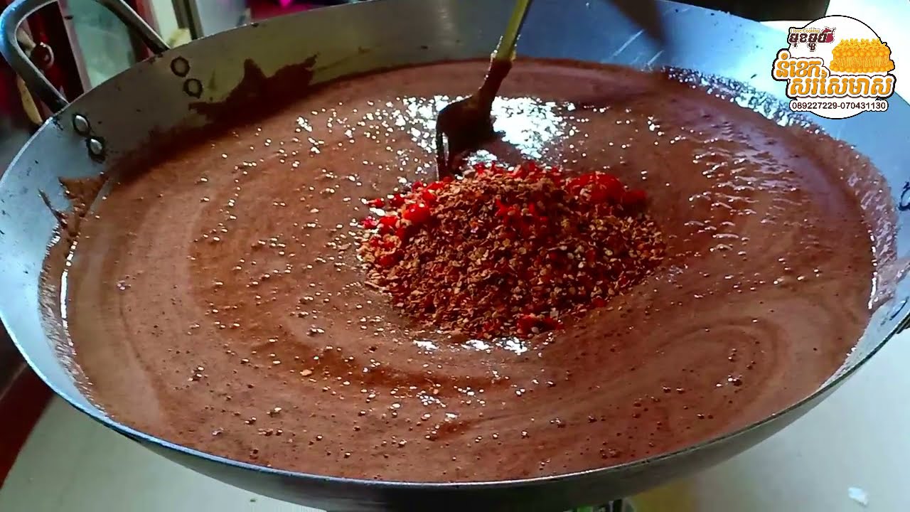 EP64-How to make Shrimp paste to eat with Mango ឆាកាពិសម្រាប់អ្នកលក់គ្រឿងម្ជួរ