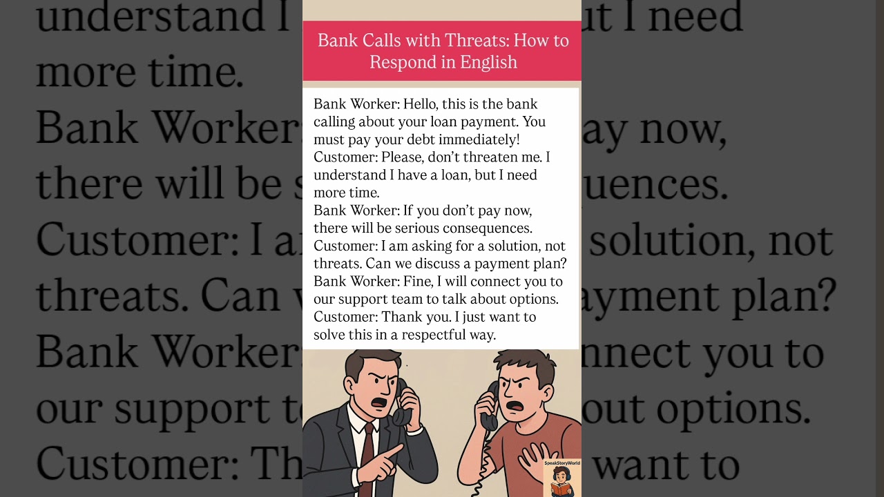 Bank Calls with Threats: How to Respond in English#EnglishDialogue #LearnEnglish #BankCalls