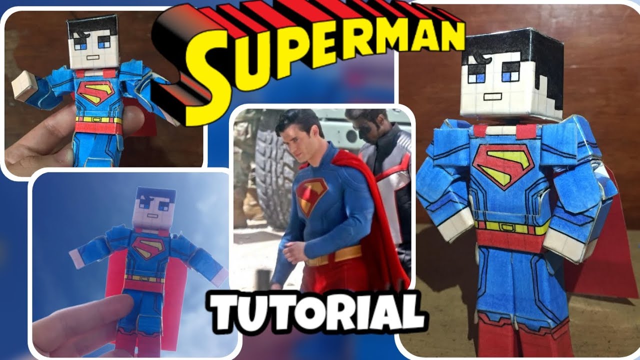 Cómo hacer a SUPERMAN Papercraft Minecraft figura articulable (James Gun)