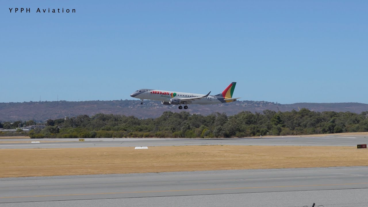 National Jet Express Amas Bolivia livery E190 (VH-8EA) at Perth Airport (YPPH)