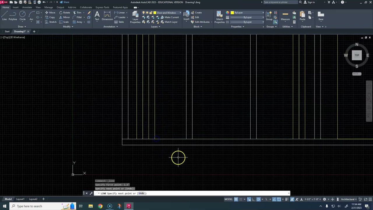 WALL W WINDOW AND DOOR DRAFTING
