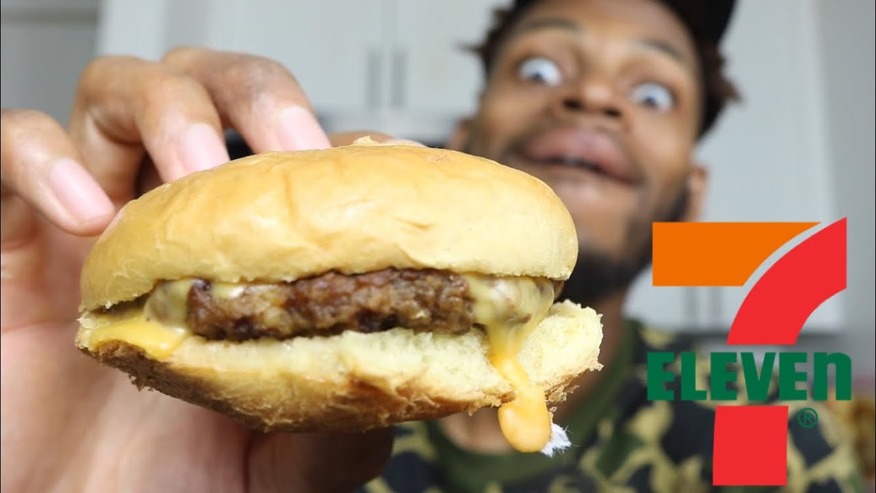 EATING 7 ELEVEN CHEESEBURGER!