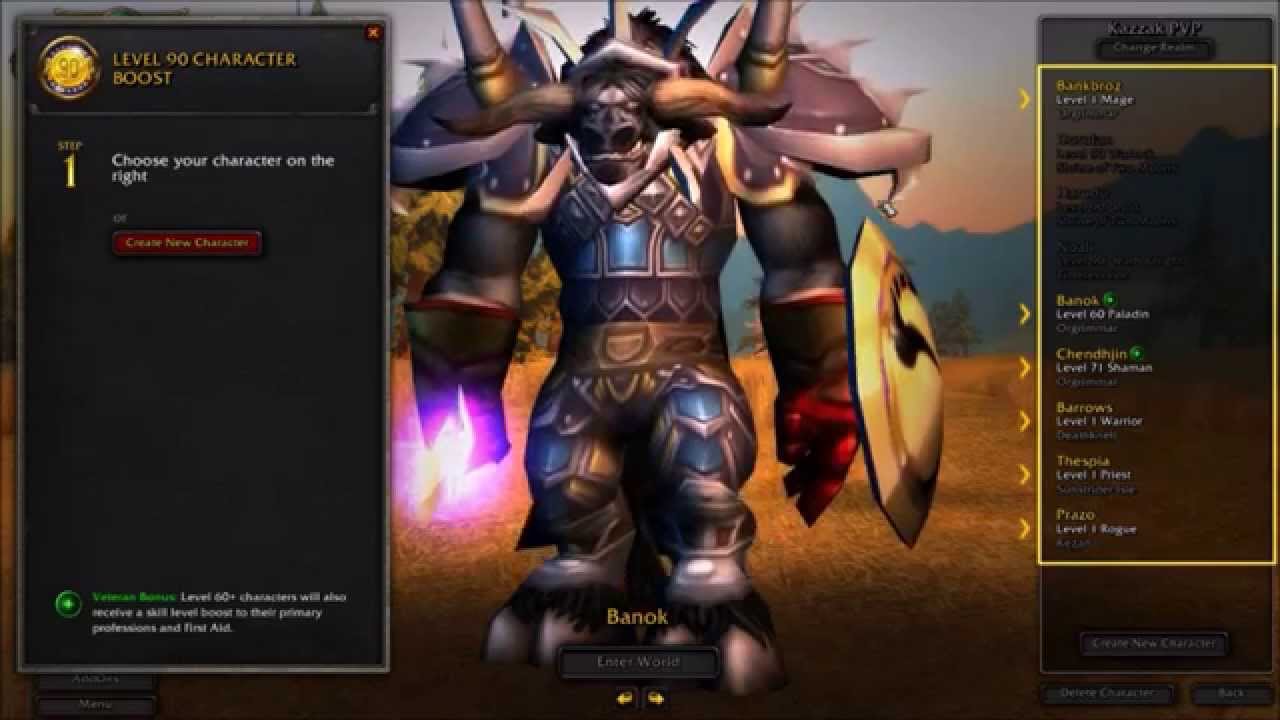 World of Warcraft - Level 90 Character Boost Walkthrough