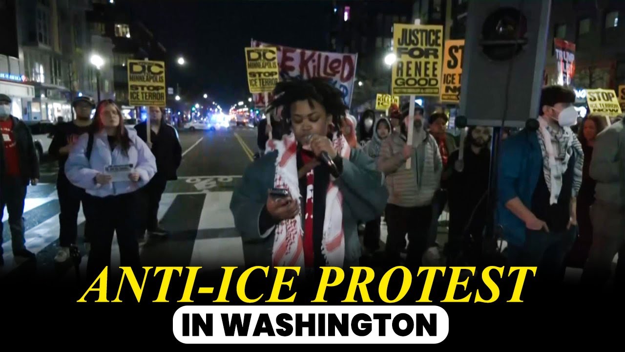 LIVE: Anti-ICE protest in Washington, DC after woman shot dead in Minneapolis, Minnesota | Trump