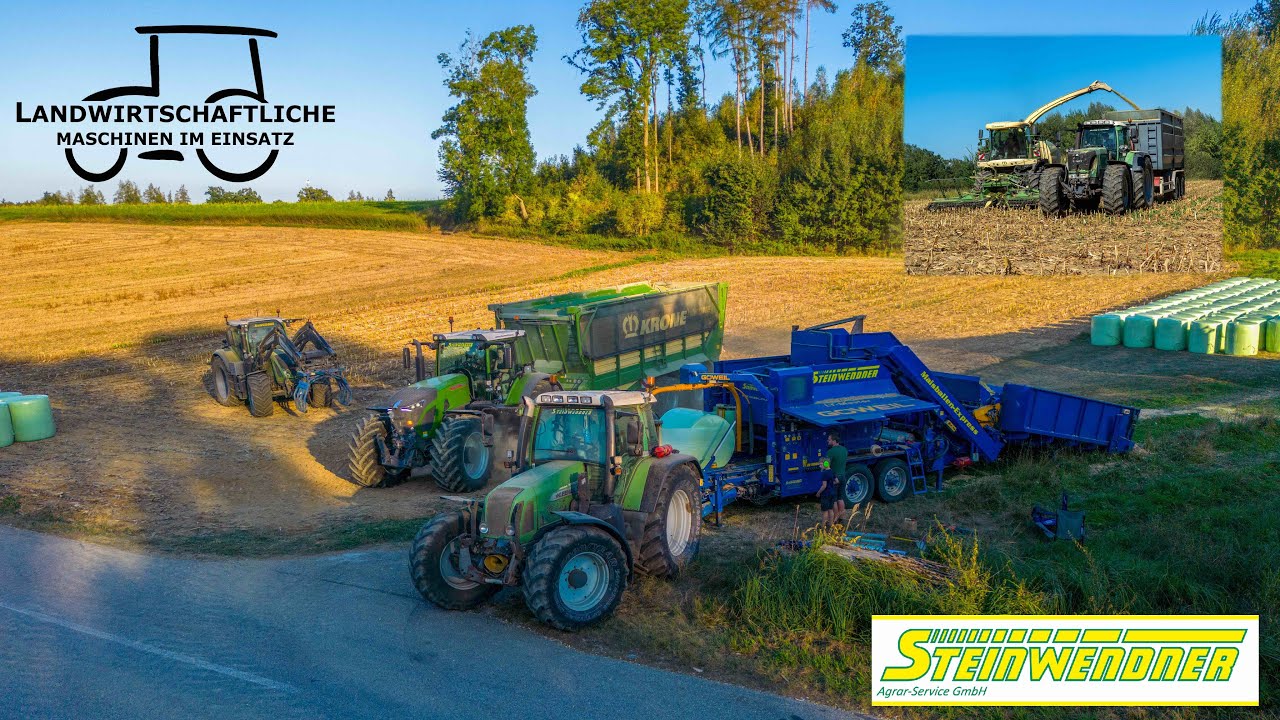 Maishäckseln und Maisballenpressen | Lohnunternehmen Steinwendner | Krone Big X | 4x Fendt | Göweil