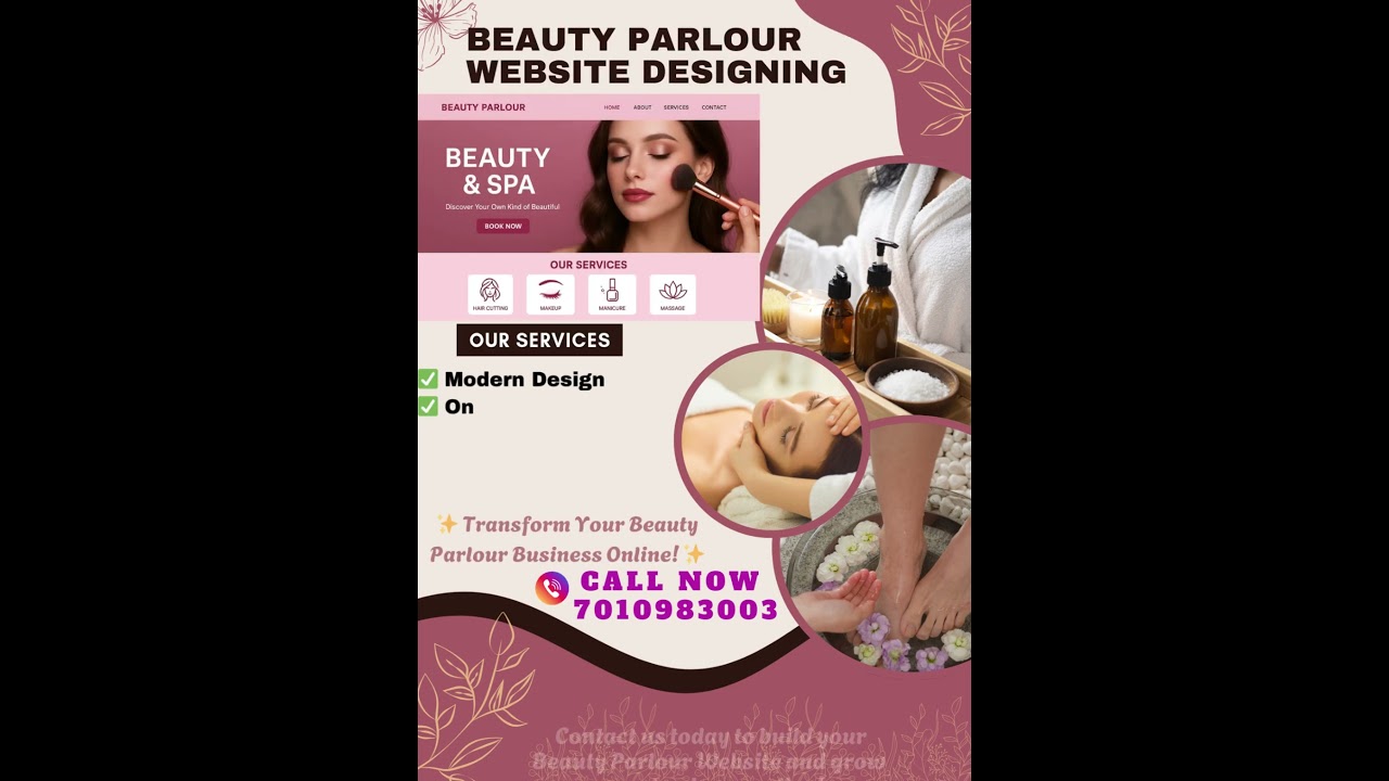 BEAUTY PARLOUR WEBSITE DESIGNING ☎️7010983003 #beautyparlourwebsitedesigning#businesswebsite#website