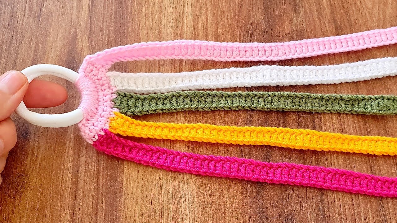 Wow SUPER ESAY How to say bandana making ÖRGÜ bandana yapımı