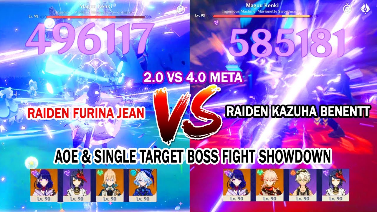 Raiden Furina Jean vs Raiden Kazuha Bennett - Healer vs HyperCarry Meta DPS Showdown 4.2 Abyss