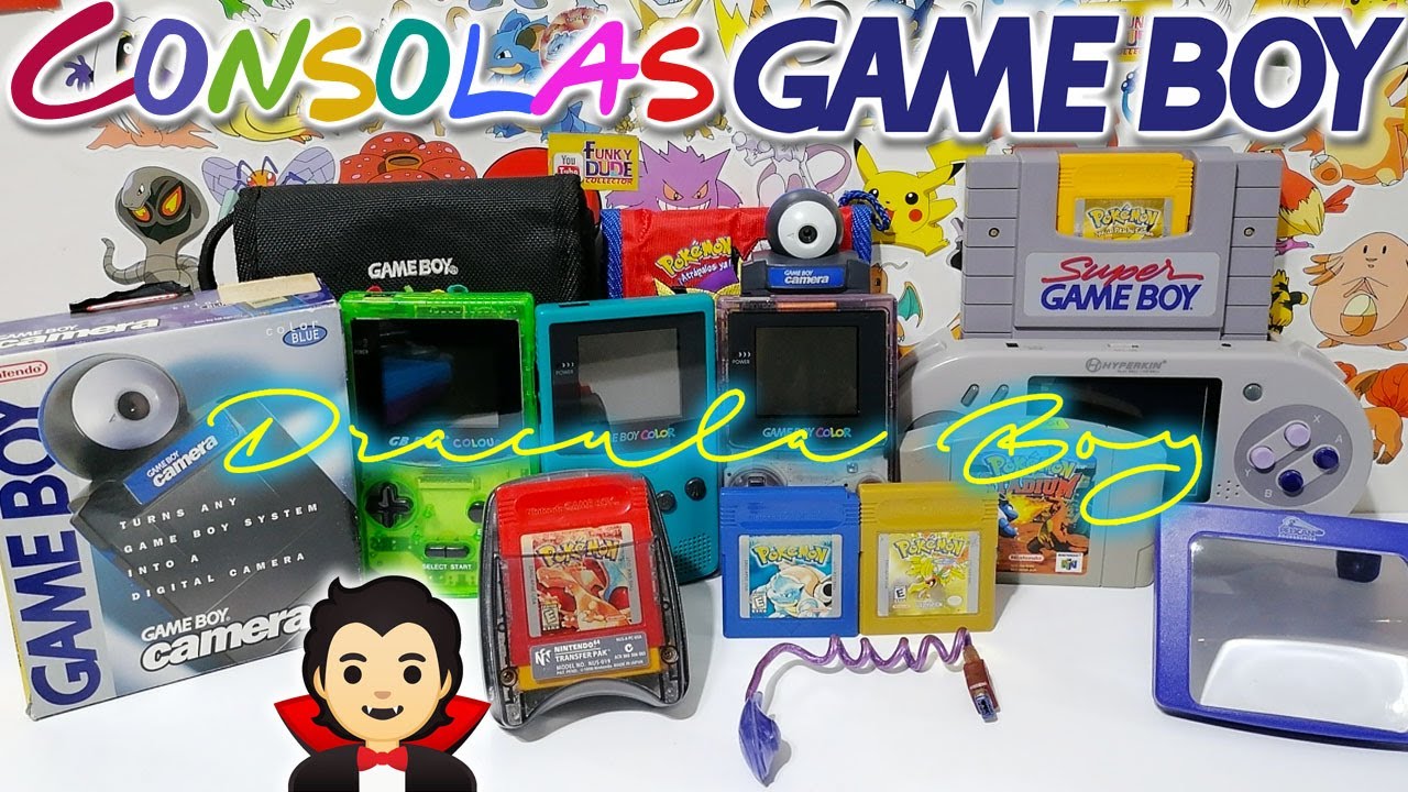 Coleccion Consolas GAMEBOY Accesorios SUPABOY POKEMON Rojo Azul Amarillo