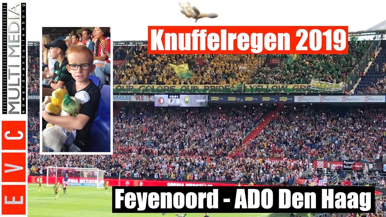 Stuffed Animal Rain for Sick Children during Feyenoord ADO Den Haag Football Match 2019 Knuffelregen