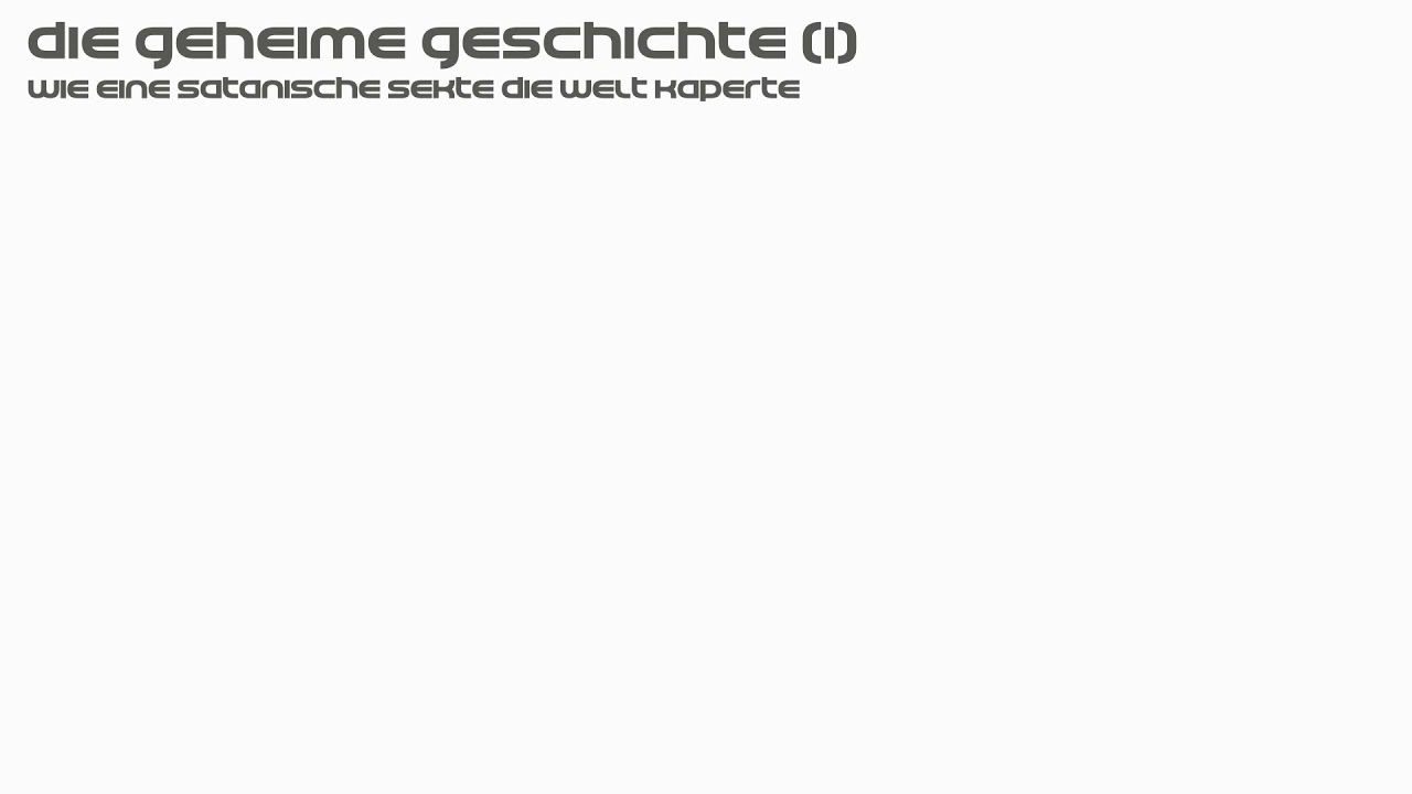 Die geheime Geschichte (1) - wie eine satanische Sekte die Welt kaperte | Wolfgang Eggert