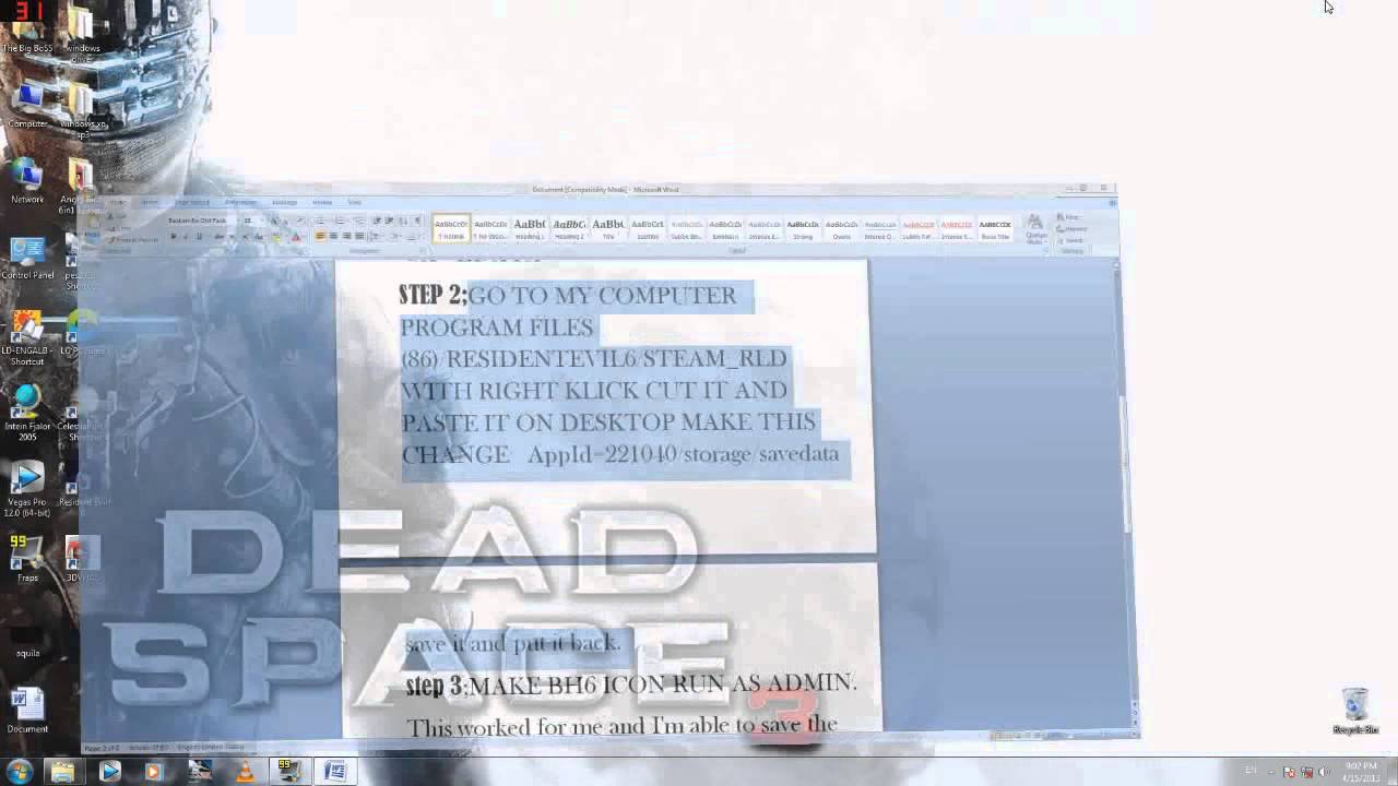 How to save data on resident evil 6