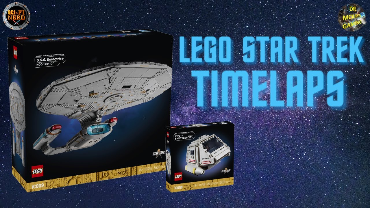 Lego Star Trek Enterprise D and Type 15 Shuttle Time laps Build