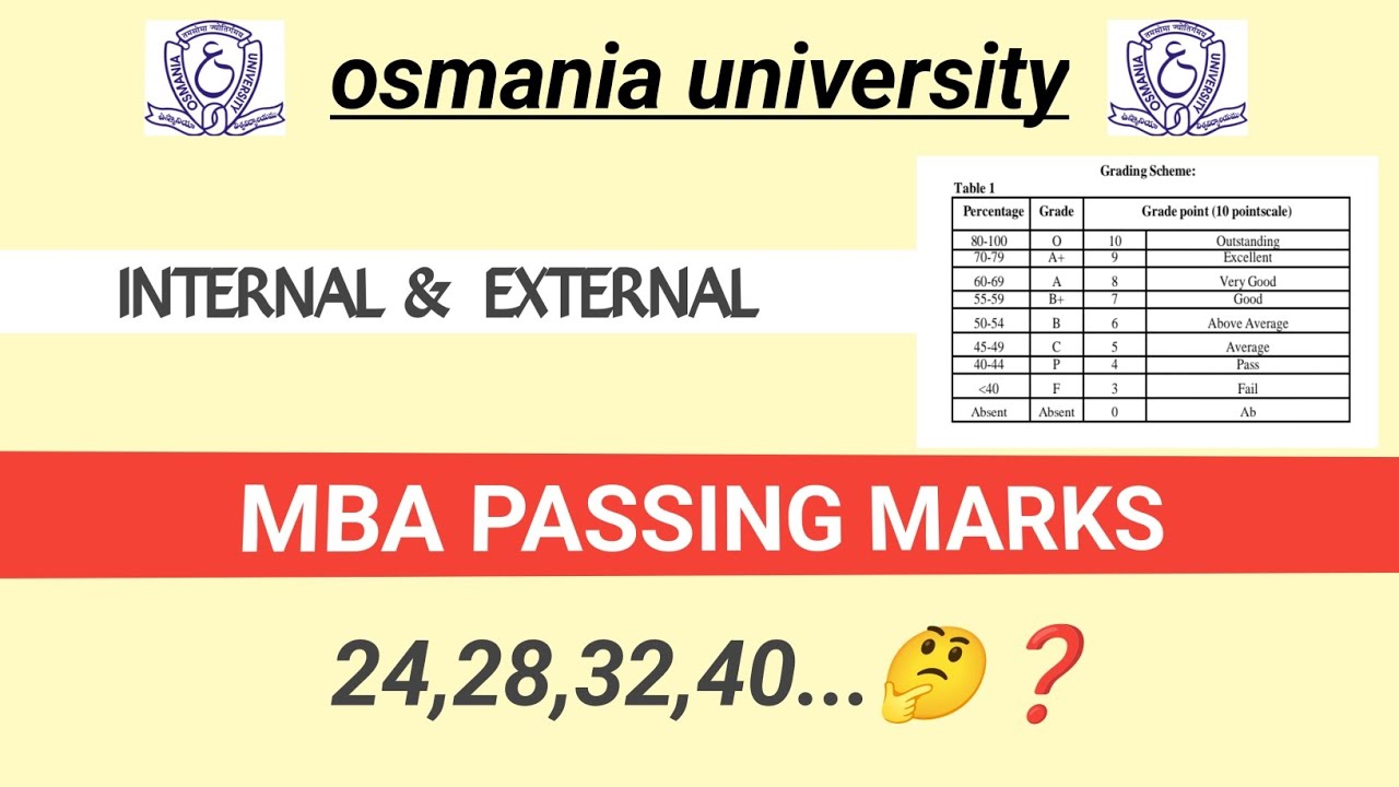 osmania university pg semester pass marks how to calculate passing marks || #oumba