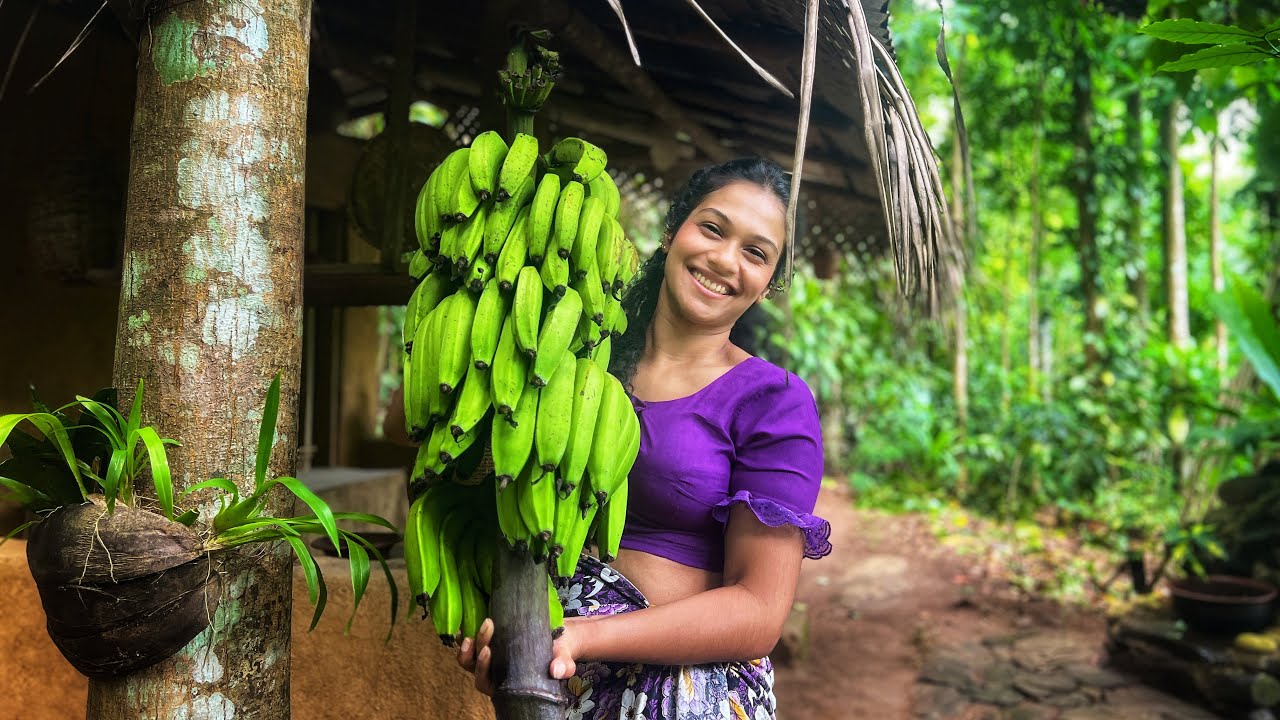 Nature Knocked Them Down, I Cooked a Village-Style Feast with Fallen Bananas!