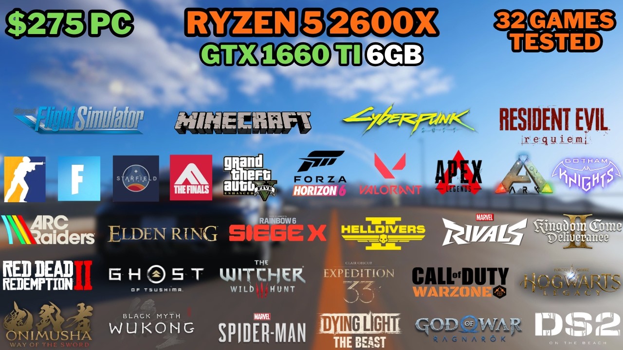 Игровой ПК за $275 в 2026 году | GTX 1660 TI 6GB + Ryzen 5 2600X | 1080P Низкие и Ультра настройк...
