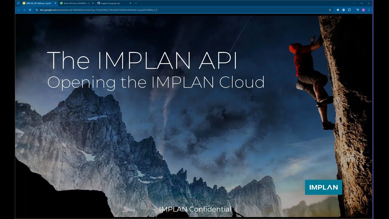Automating the IMPLAN API - IMPLAN Webinars