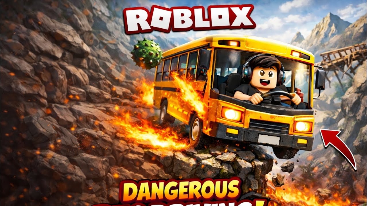 Driving a Bus 🚌 on Dangerous Roads💀 in Roblox🔴( NO VOICE OVER) no copyright video 