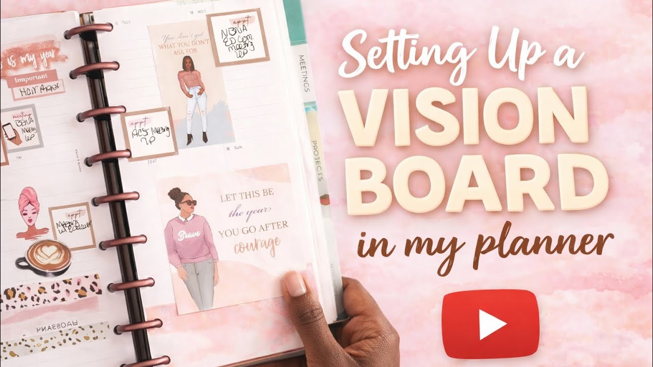 Mini Planner Vision Board Spread | Intentions, Goals & Inspiration ✨#youtubecollabloopgroup