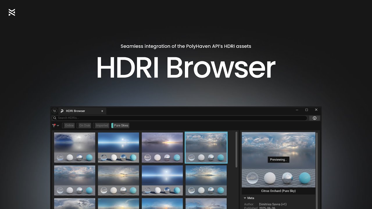 UE5 HDRI Browser Plugin x Poly Haven