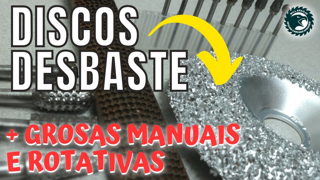 DISCOS PARA DESBASTAR MADEIRA ou GROSA MANUAL e ROTATIVA para esmerilhadeira. Cabo Machado antigo.