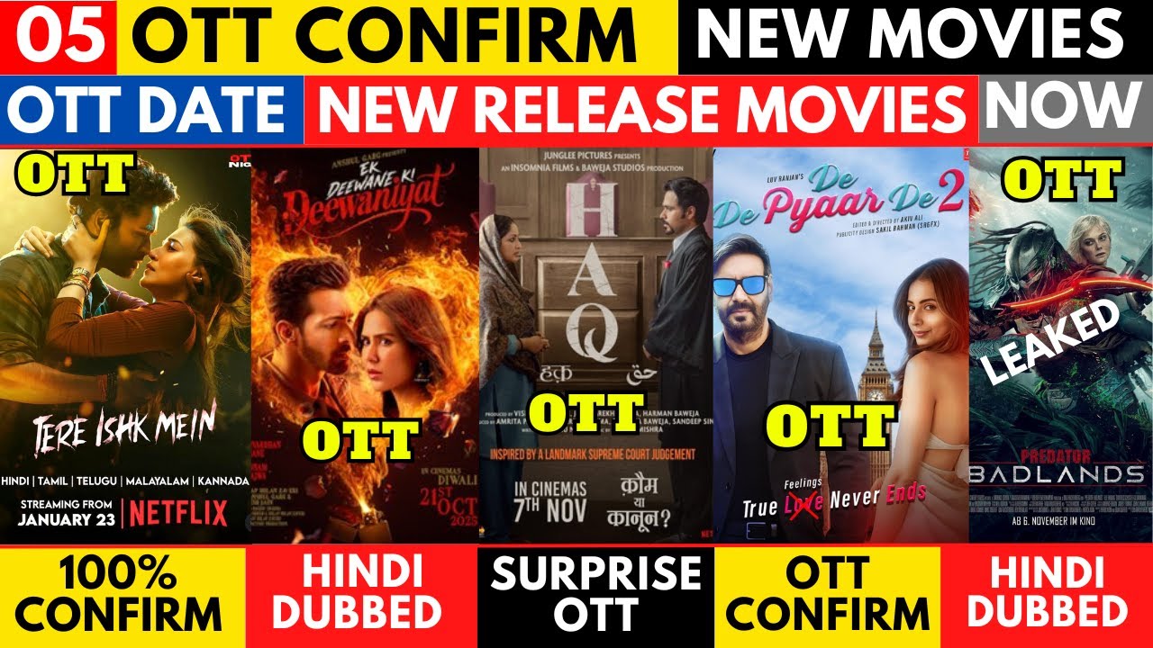 OTT Release Movies Confirmed I New Movies on OTT I Tere Ishq Main I Dhurandhar OTT Release Date