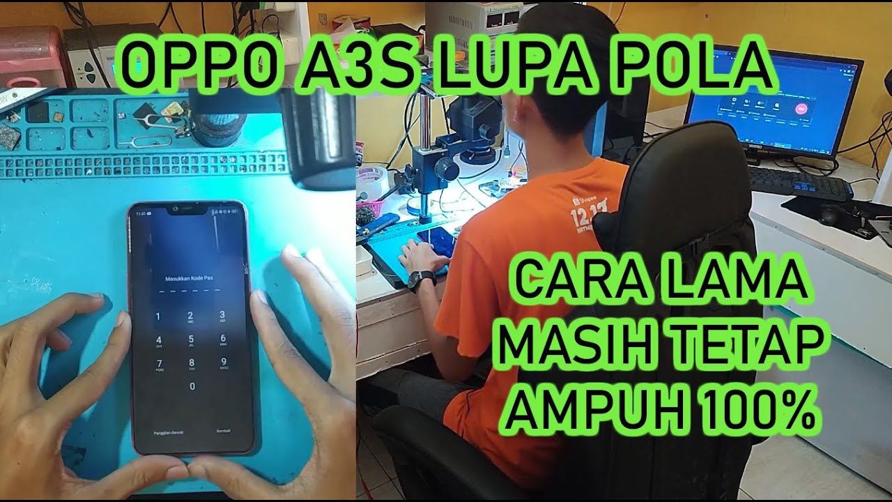 Oppo a3s lupa pola 100% berhasil