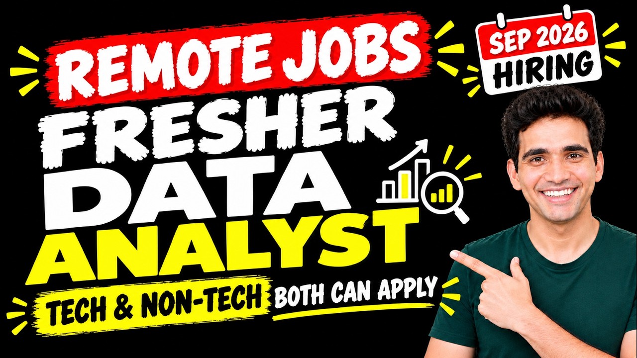 Remote Data Analyst Jobs for Freshers 🔥 | Latest September 2026 Hiring | WFH Jobs