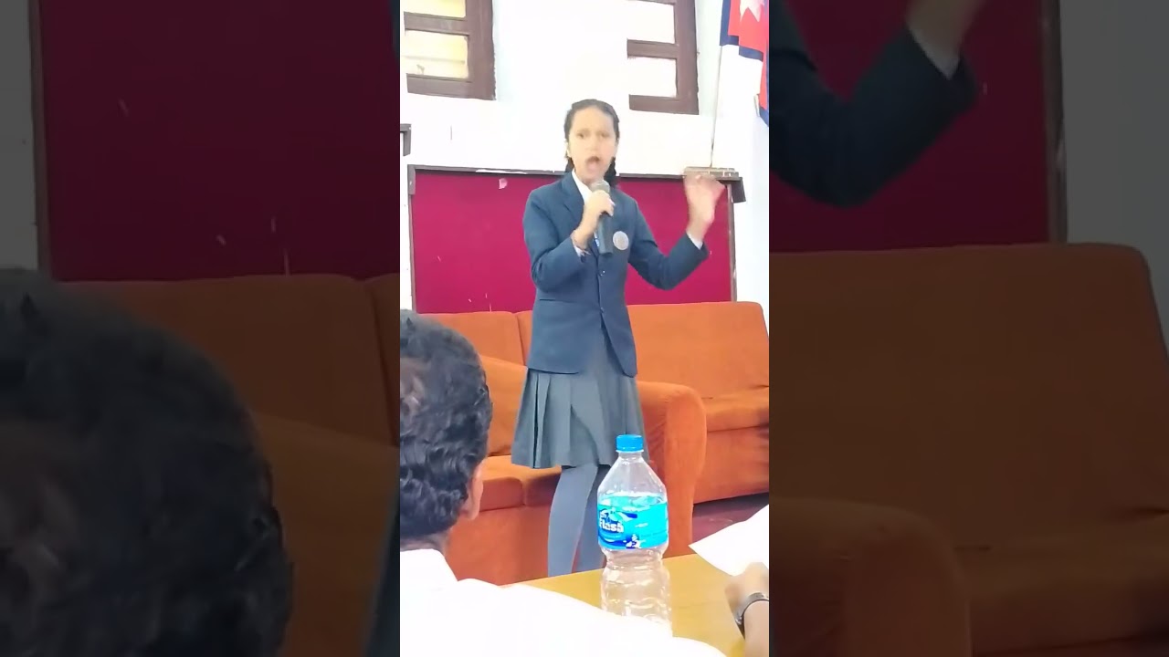 NATA Bhaktapur द्वारा आयोजित अन्तर विद्यालय वक्तृत्वकला प्रतियोगितामा आफ्नो भनाइ राख्दै सान्भि भुषाल