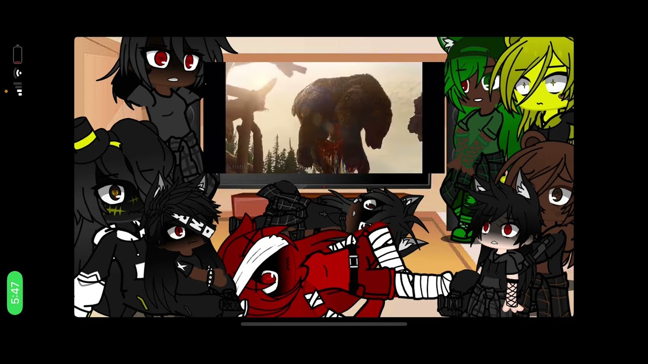 My harem, me,glitchboi,fredina and taz react to prey/the predator