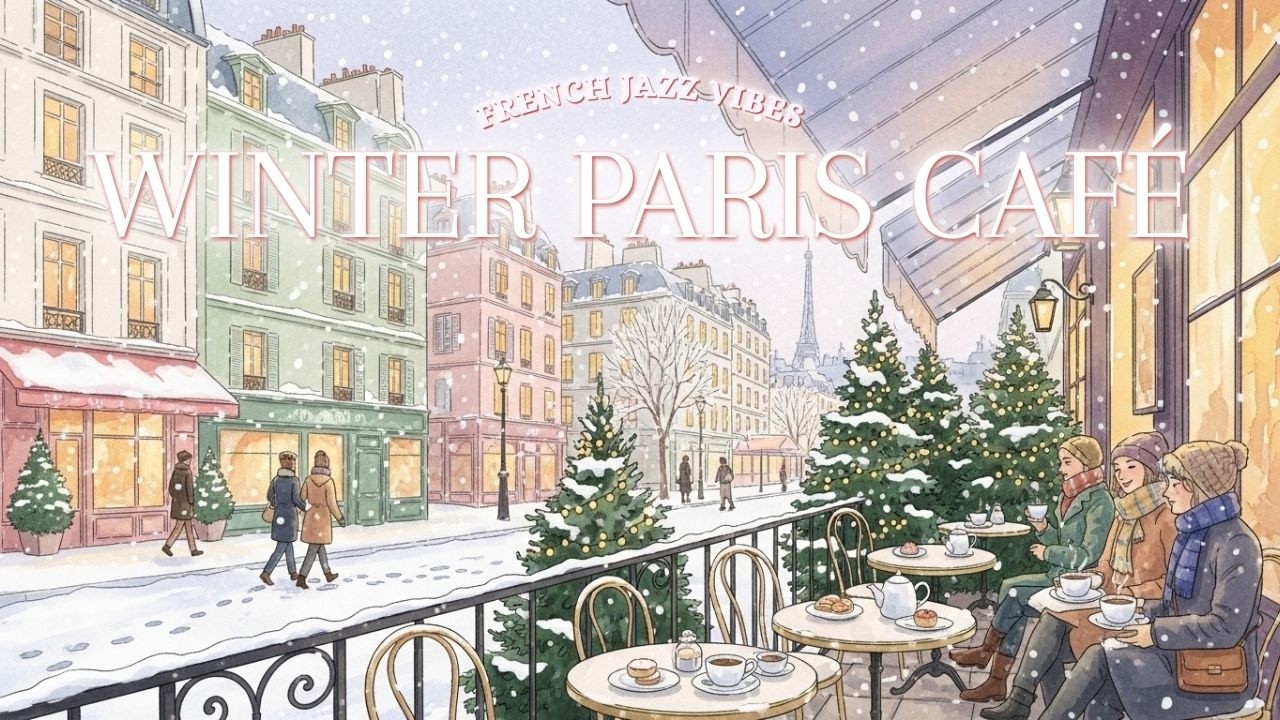 𝐖𝐢𝐧𝐭𝐞𝐫 𝐏𝐚𝐫𝐢𝐬 𝐂𝐚𝐟𝐞́ ❄️☕French Instrumental Music — Cozy Coffee Playlist | Study, Work & Relax
