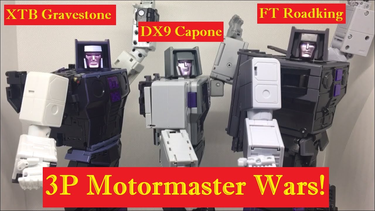 X Transbots Gravestone vs Fanstoys Roadking vs DX9 Capone - Motormaster Wars Part 2!