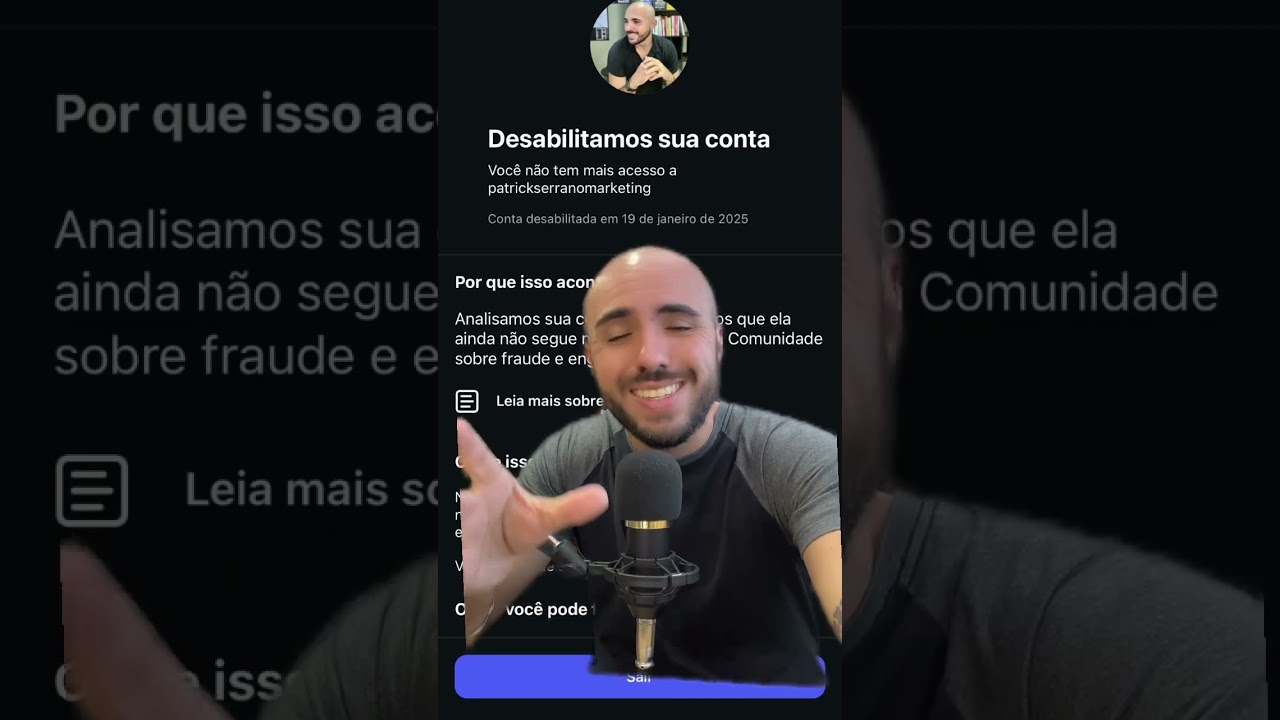 Conta do Instagram desabilitada de novo
