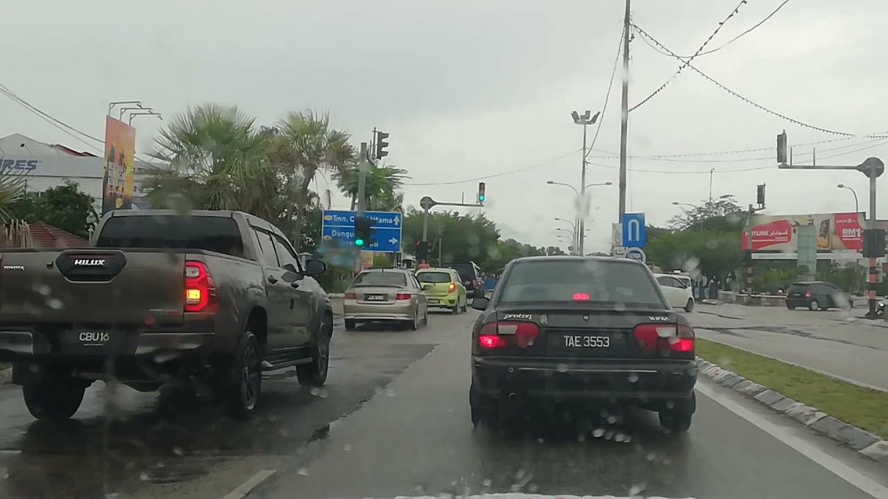 Driving around Chukai during Rain