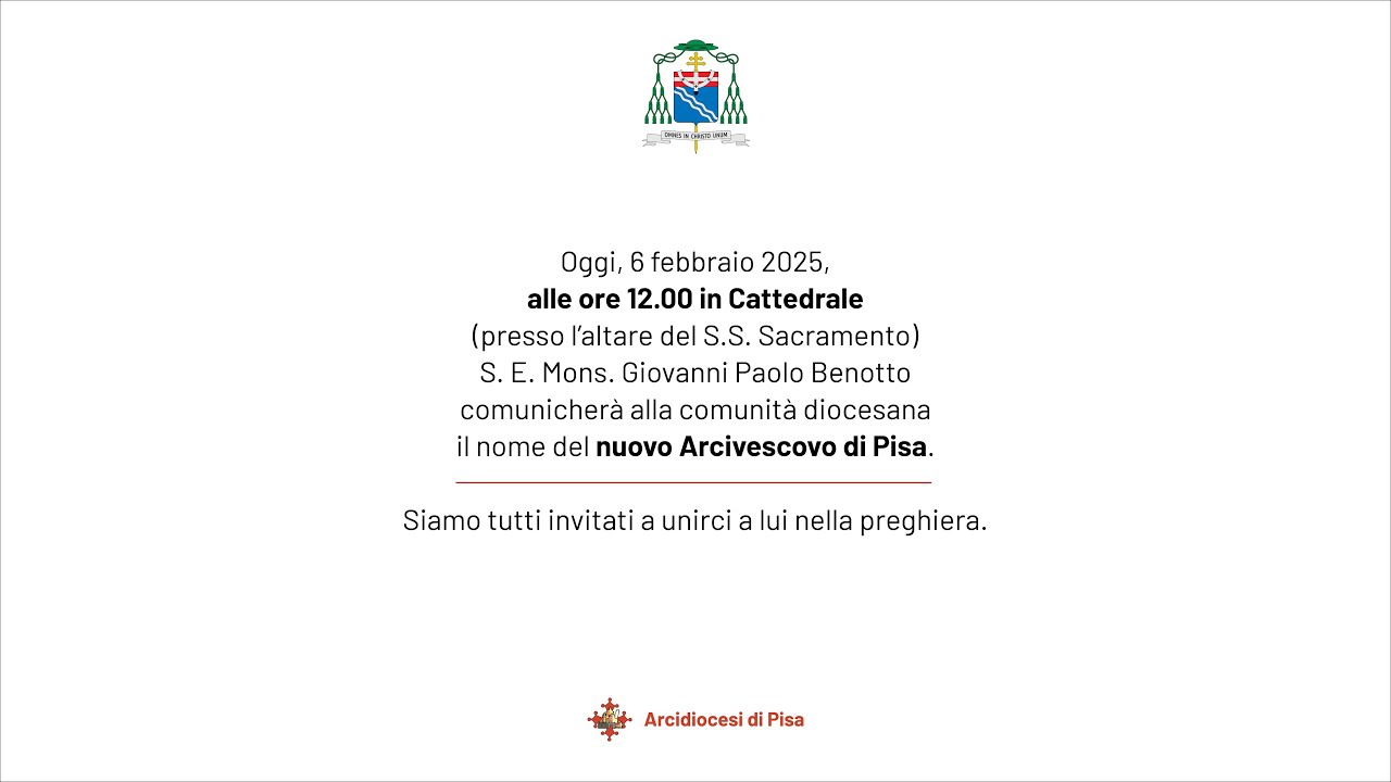 P. Saverio Cannistrà, O.C.D. è il nuovo Arcivescovo di Pisa