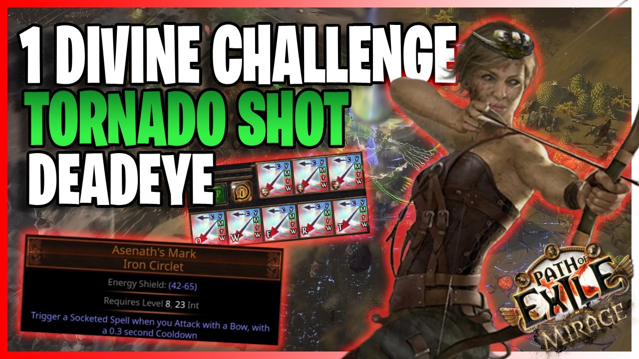 Range Flicker Strike! Tornado Shot(Asenath's Mark) Deadeye - 1 Divine Challenge | Path of Exile 3.28