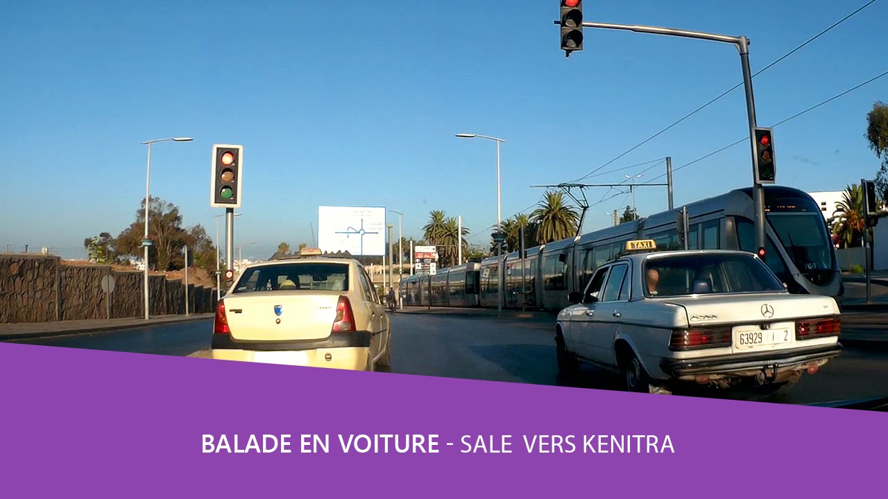 Balade voiture 🚘  Salé vers kénitra - Maroc par la route nationale N 1