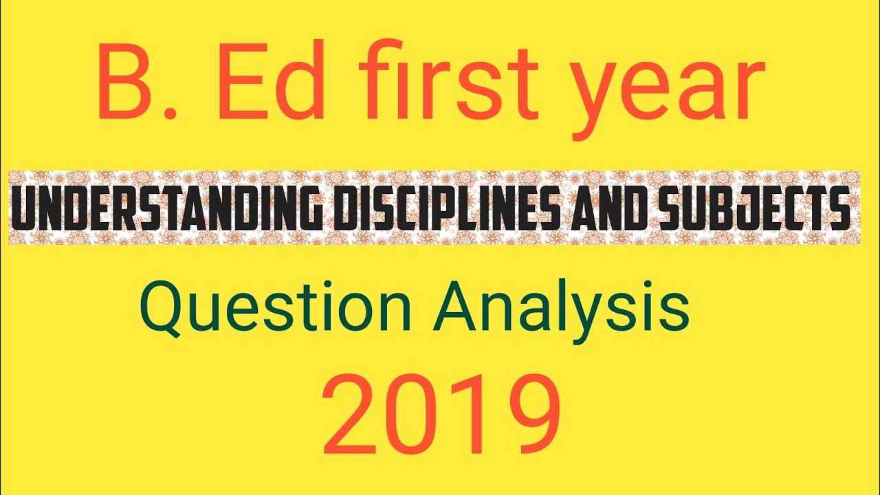 Understanding disciplines and subjects
