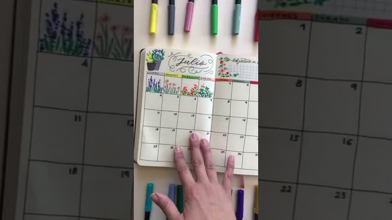 Plan with me - Julio 💐 #bulletjournal #bujo #planwithme