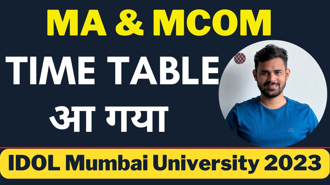 IDOL Exam Timetable | MA & MCOM | IDOL Mumbai University | @ImaduddinEducare