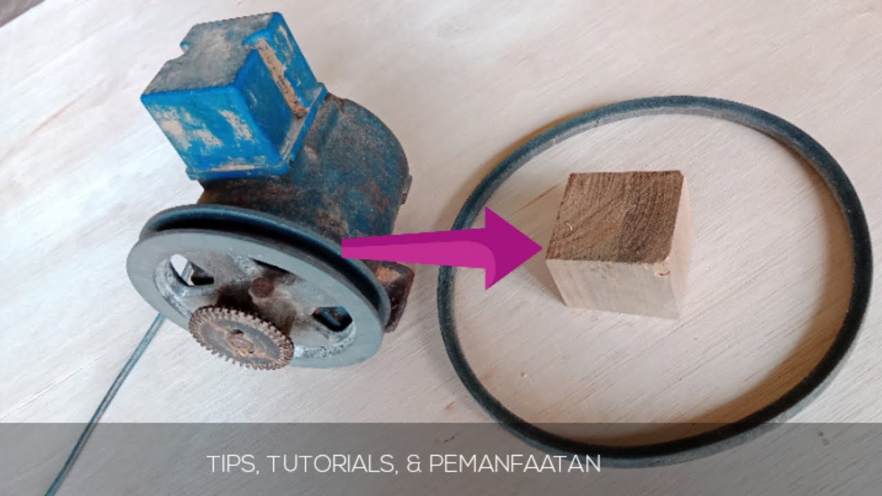 MEMBUAT PULLEY | PULLY KAYU PADA MOTOR DINAMO BEKAS POMPA AIR
